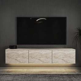 Hanah Home Soporte de TV Travertino con Estantes